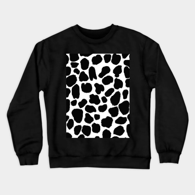 Monochrome Cow Hide Print Crewneck Sweatshirt by OneThreeSix